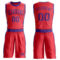 Custom Fire Red Purple Round Neck Suit Basketball Jersey