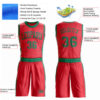 Custom Fire Red Kelly Green Round Neck Suit Basketball Jersey