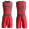Custom Fire Red Kelly Green Round Neck Suit Basketball Jersey