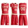 Custom Fire Red Cream Round Neck Suit Basketball Jersey