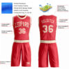 Custom Fire Red Cream Round Neck Suit Basketball Jersey