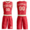 Custom Fire Red Cream Round Neck Suit Basketball Jersey