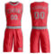 Custom Fire Red Gray Round Neck Suit Basketball Jersey