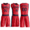 Custom Fire Red Navy Round Neck Suit Basketball Jersey