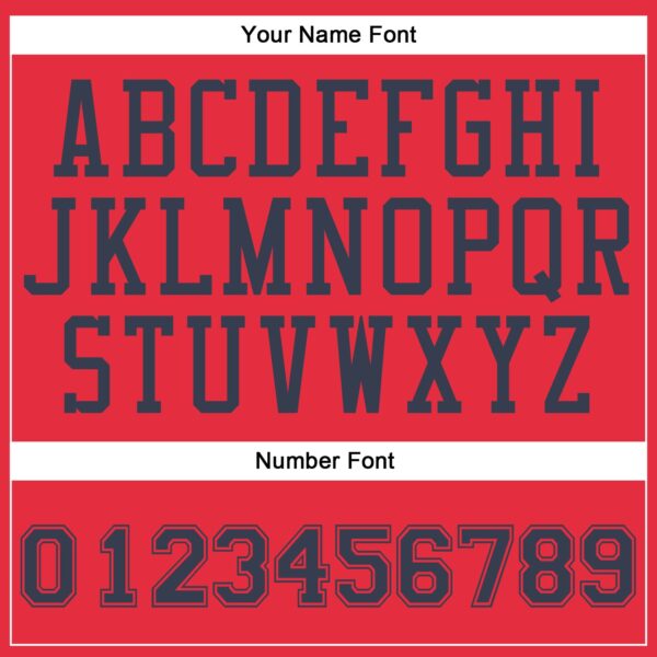 Custom Fire Red Navy Round Neck Suit Basketball Jersey