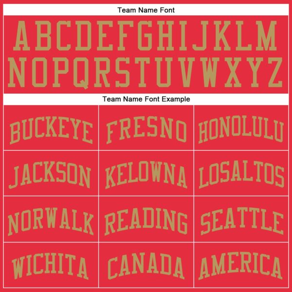 Custom Fire Red Old Gold Round Neck Suit Basketball Jersey