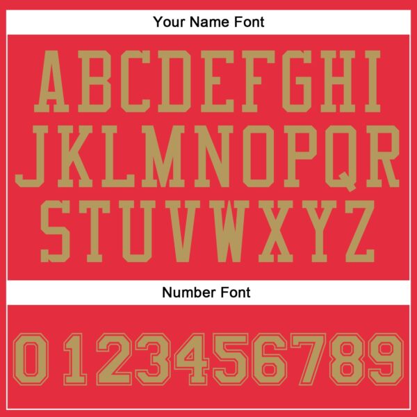 Custom Fire Red Old Gold Round Neck Suit Basketball Jersey