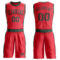 Custom Fire Red Green Round Neck Suit Basketball Jersey