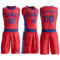 Custom Fire Red Royal Round Neck Suit Basketball Jersey
