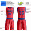 Custom Fire Red Royal Round Neck Suit Basketball Jersey