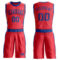 Custom Fire Red Royal Round Neck Suit Basketball Jersey