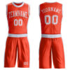Custom Orange White Round Neck Suit Basketball Jersey
