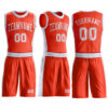 Custom Orange White Round Neck Suit Basketball Jersey