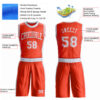 Custom Orange White Round Neck Suit Basketball Jersey
