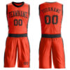 Custom Orange Black Round Neck Suit Basketball Jersey