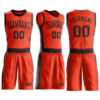 Custom Orange Black Round Neck Suit Basketball Jersey