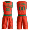 Custom Orange Kelly Green Round Neck Suit Basketball Jersey
