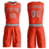 Custom Orange Gray Round Neck Suit Basketball Jersey