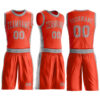 Custom Orange Gray Round Neck Suit Basketball Jersey