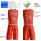 Custom Orange Gray Round Neck Suit Basketball Jersey