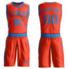 Custom Orange Blue Round Neck Suit Basketball Jersey