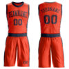 Custom Orange Navy Round Neck Suit Basketball Jersey
