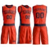 Custom Orange Navy Round Neck Suit Basketball Jersey