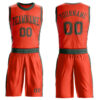 Custom Orange Green Round Neck Suit Basketball Jersey