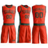 Custom Orange Green Round Neck Suit Basketball Jersey