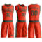 Custom Orange Green Round Neck Suit Basketball Jersey
