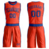Custom Orange Royal Round Neck Suit Basketball Jersey