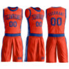 Custom Orange Royal Round Neck Suit Basketball Jersey