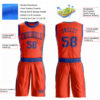 Custom Orange Royal Round Neck Suit Basketball Jersey