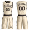 Custom Cream Brown Round Neck Suit Basketball Jersey