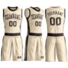 Custom Cream Brown Round Neck Suit Basketball Jersey