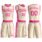 Custom Cream Pink Round Neck Suit Basketball Jersey