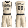 Custom Cream Black Round Neck Suit Basketball Jersey