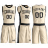 Custom Cream Black Round Neck Suit Basketball Jersey