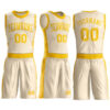 Custom Cream Gold Round Neck Suit Basketball Jersey