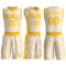Custom Cream Gold Round Neck Suit Basketball Jersey