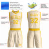 Custom Cream Gold Round Neck Suit Basketball Jersey