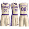 Custom Cream Purple Round Neck Suit Basketball Jersey