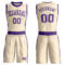 Custom Cream Purple Round Neck Suit Basketball Jersey