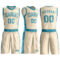 Custom Cream Teal Round Neck Suit Basketball Jersey