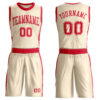 Custom Cream Red Round Neck Suit Basketball Jersey