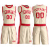 Custom Cream Red Round Neck Suit Basketball Jersey