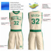 Custom Cream Kelly Green Round Neck Suit Basketball Jersey