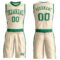 Custom Cream Kelly Green Round Neck Suit Basketball Jersey