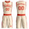 Custom Cream Orange Round Neck Suit Basketball Jersey