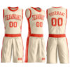Custom Cream Orange Round Neck Suit Basketball Jersey